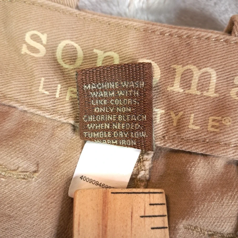 Sonoma Men Khaki Cargo Pants 36x34 Tan Cotton Casual Skater Gorpcore Vintage